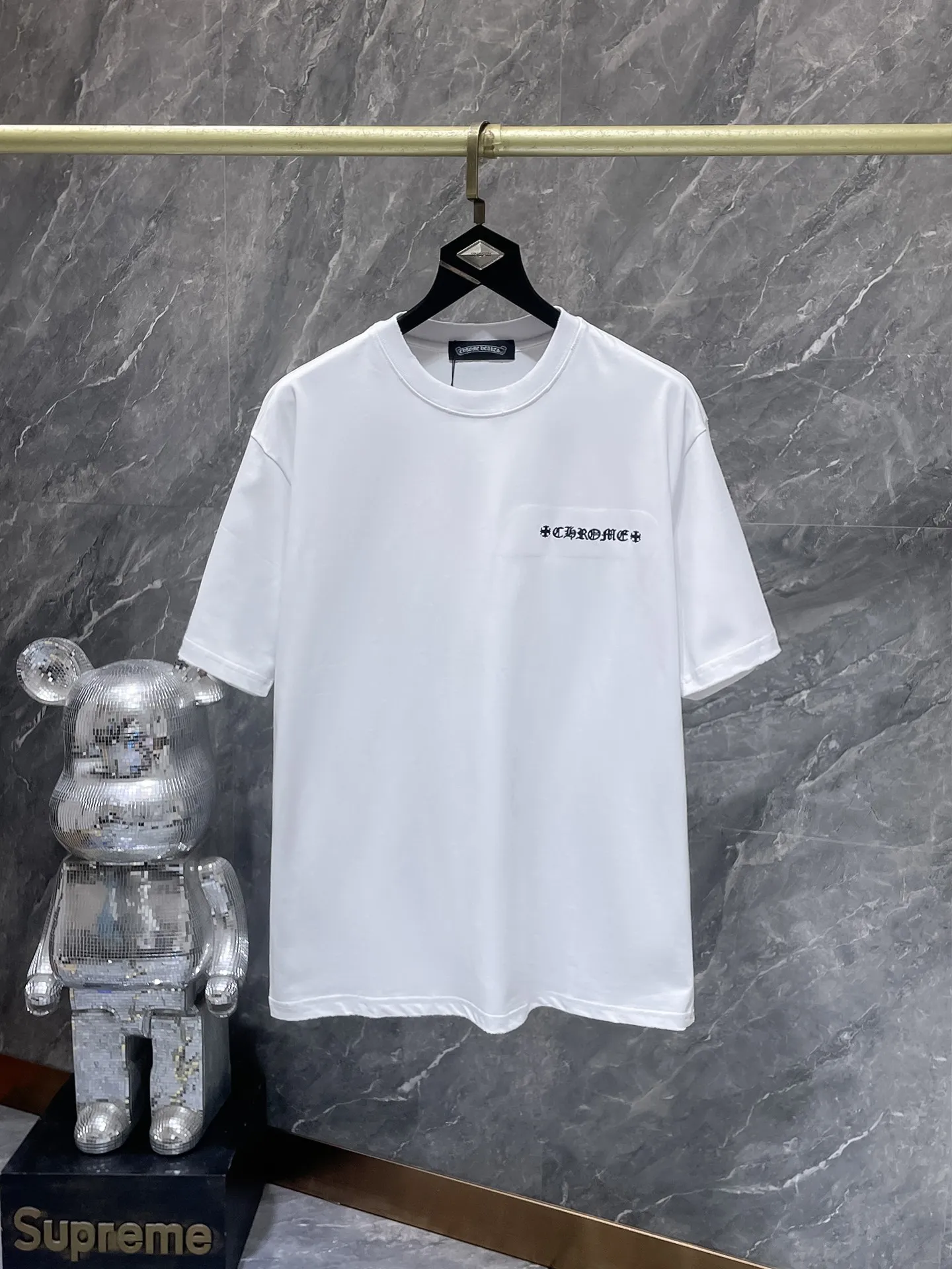 P150 new Chrome Hearts 25ss worn model for summer! High-weight, environmentally friendly and high-quality top-quality fabric 280g Crow contrast graffiti frayed embroidered short sleeves. Counter synchronization. 1:1 replica version. Recommended colors: black, white, gray. Size: S, M, L, XL